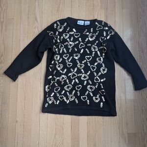 Vintage 80's 90's Kathie Lee Sequin Hearts Sweater